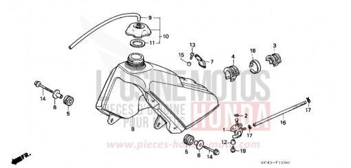 RESERVOIR A CARBURANT CR80RH de 1987